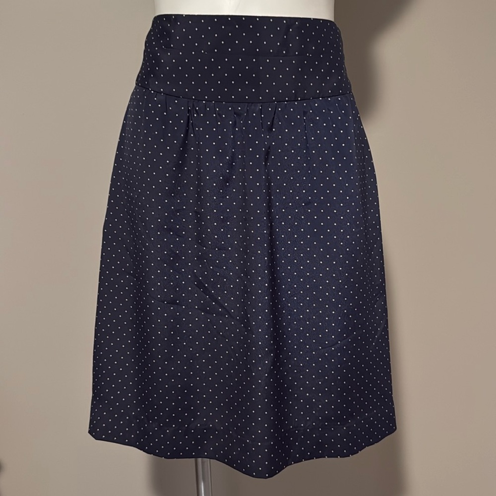 The Limited Navy Blue White Polka Dot Skirt A Line Flowy Business Office Size XS